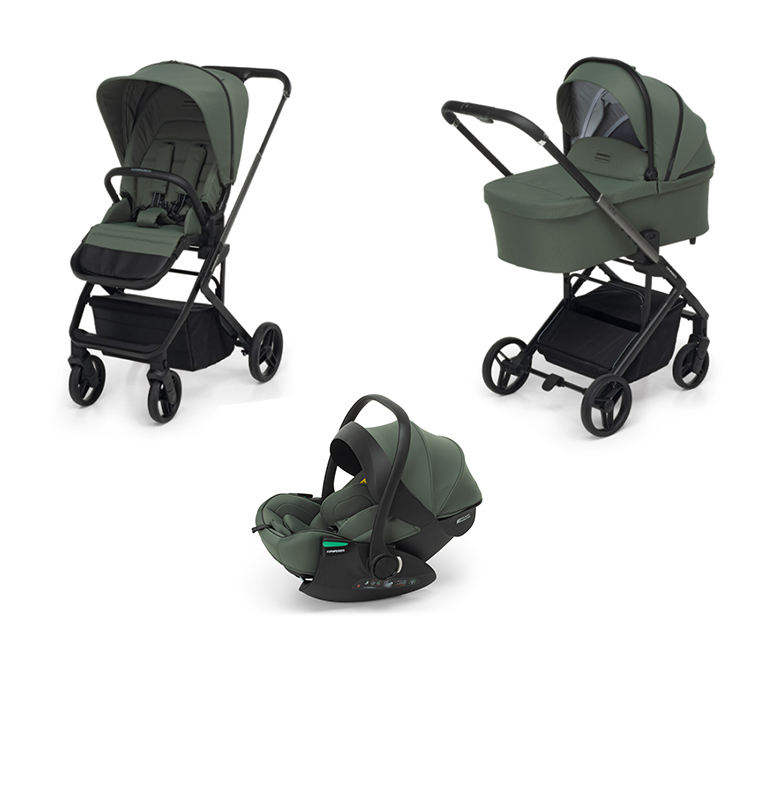 FOPPAPEDRETTI - Trio Tic Toc Olive con Seggiolino Auto Disk Infant Rekline