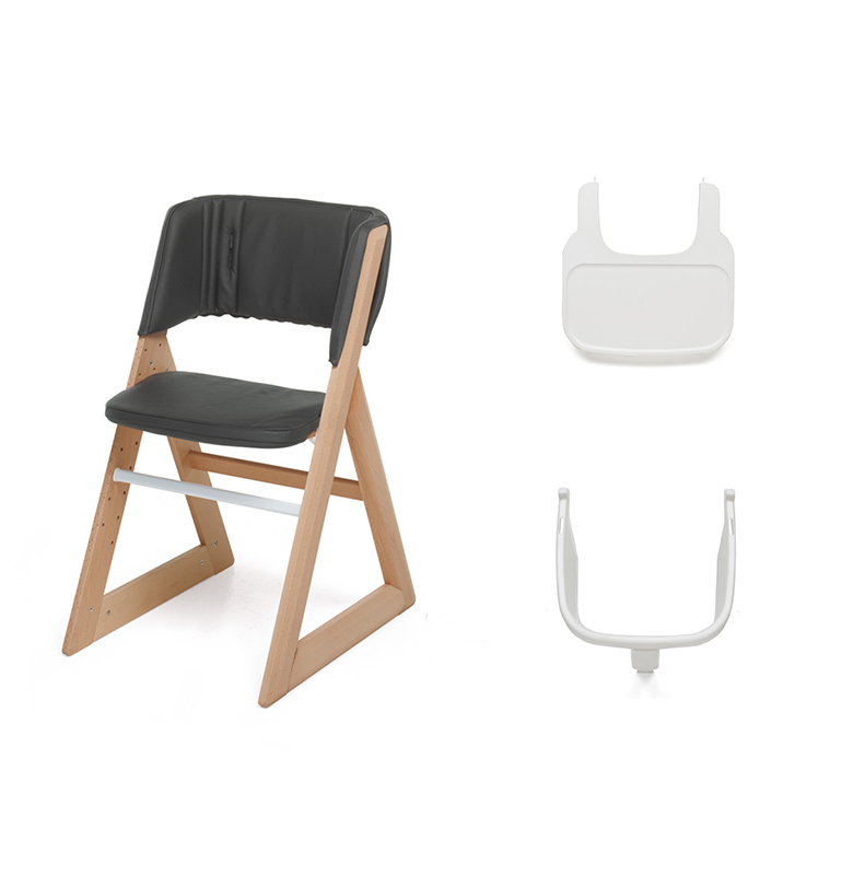 FOPPAPEDRETTI - Sedia Evolutiva Stile e Imbottito Special Graphite + Protezione e Vassoio