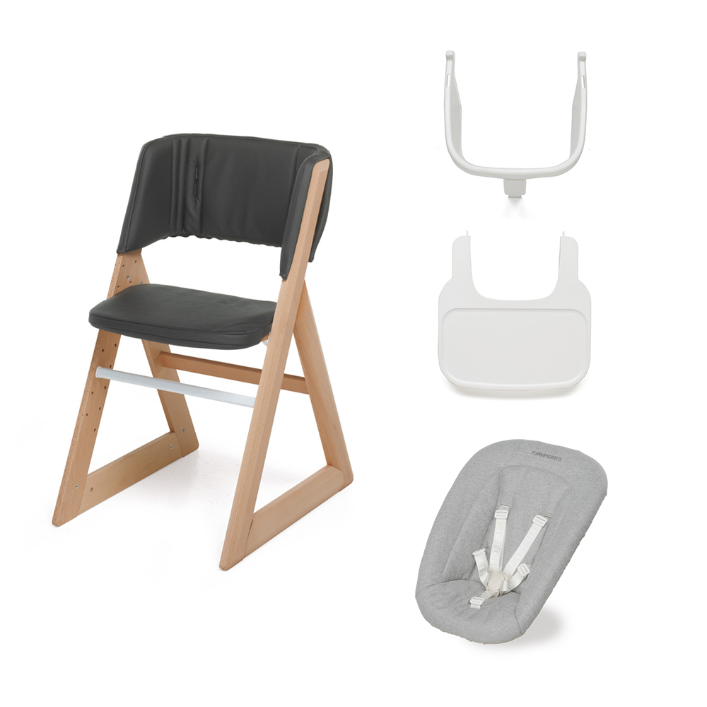 FOPPAPEDRETTI - Sedia Evolutiva Stile Graphite con Protezione Vassoio e Sdraietta Mignon