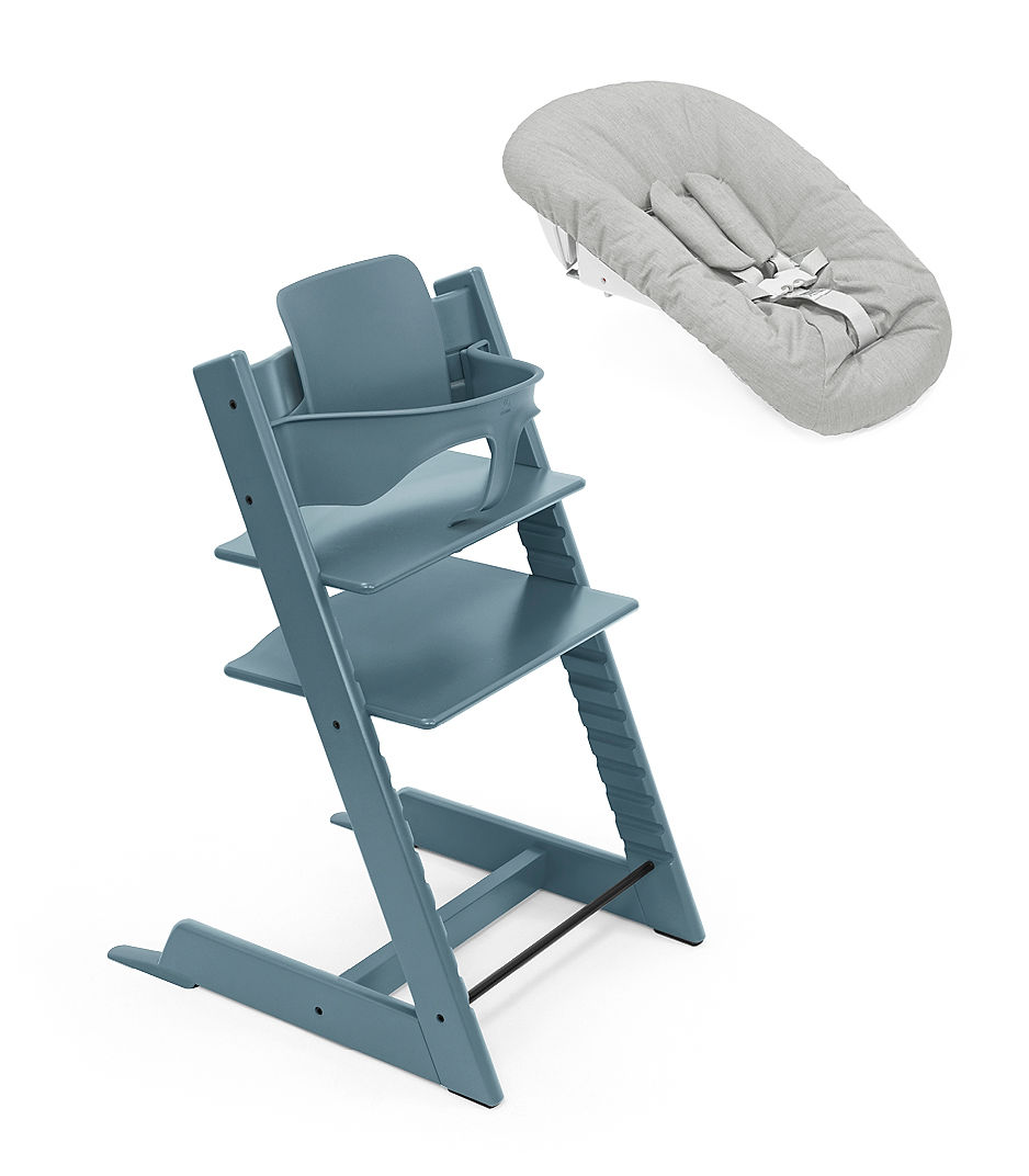 STOKKE - Seggiolone Tripp Trapp Fjord Blue+ Baby Set e Newborn