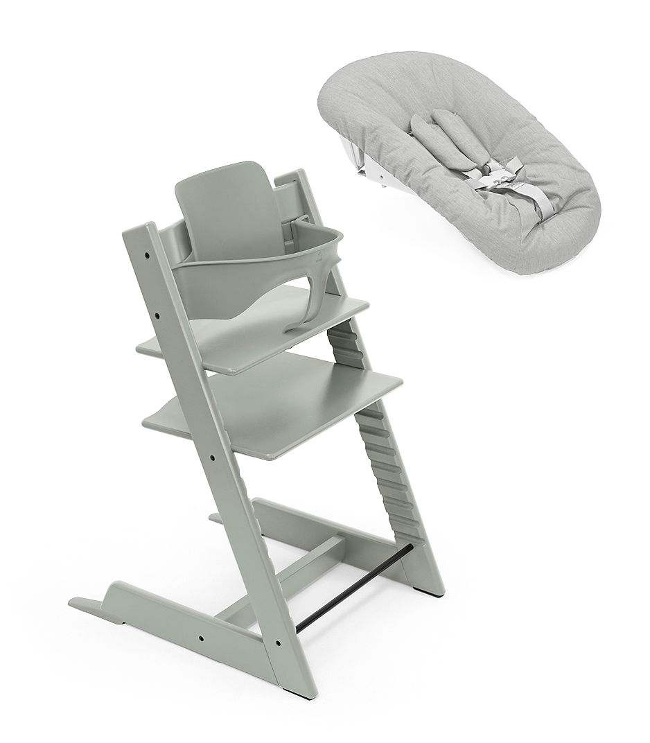 STOKKE - Seggiolone Tripp Trapp Glacier Green+ Baby Set e Newborn