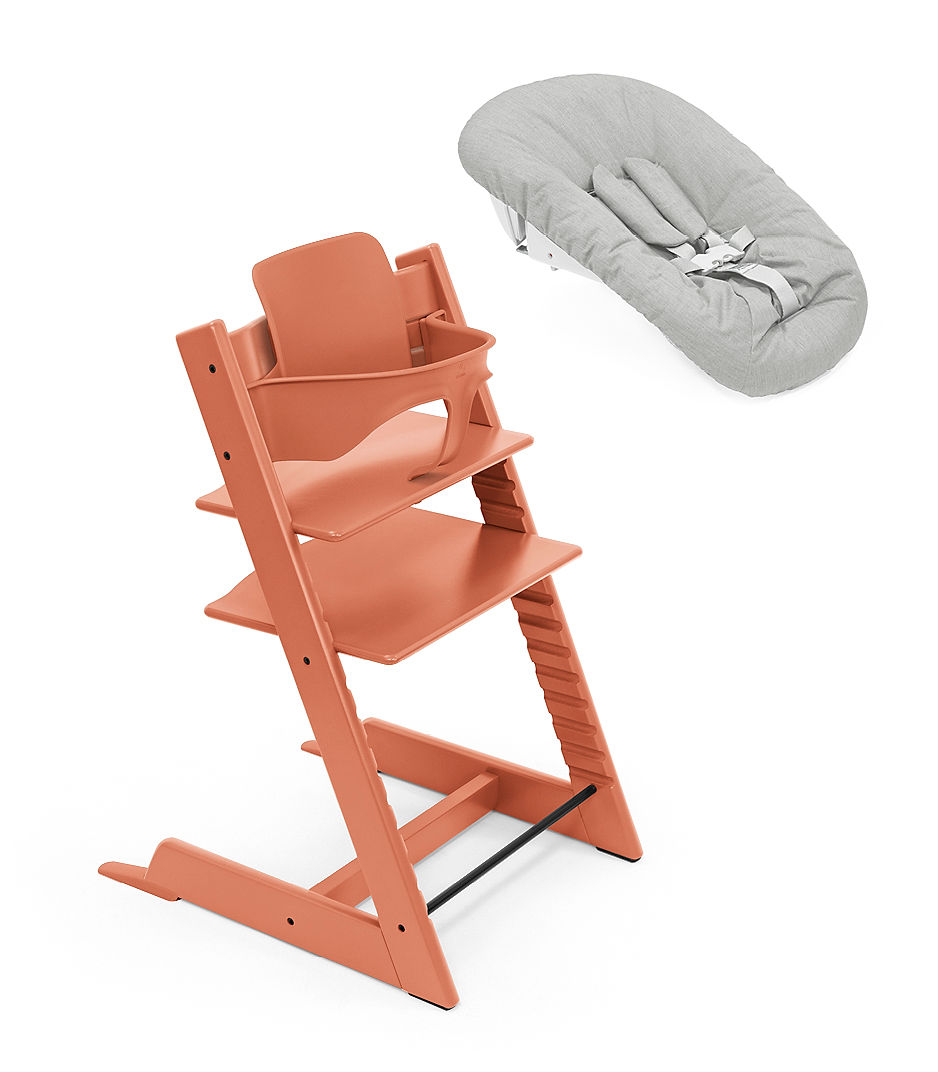 STOKKE - Seggiolone Tripp Trapp Terracotta + Baby Set e Newborn