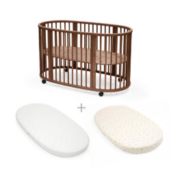 STOKKE - Pack Lettino Sleepi V3 Warm Brown con Materasso e Lenzuolo