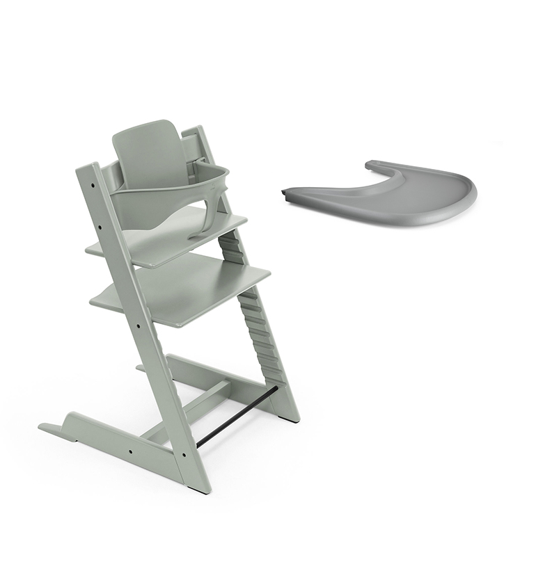 STOKKE - Seggiolone Tripp Trapp Glacier Green+ Baby Set e Vassoio