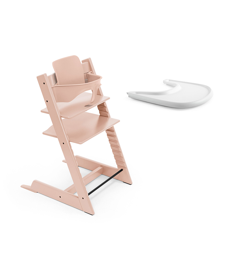 STOKKE - Seggiolone Tripp Trapp Serene Pink+ Baby Set e Vassoio