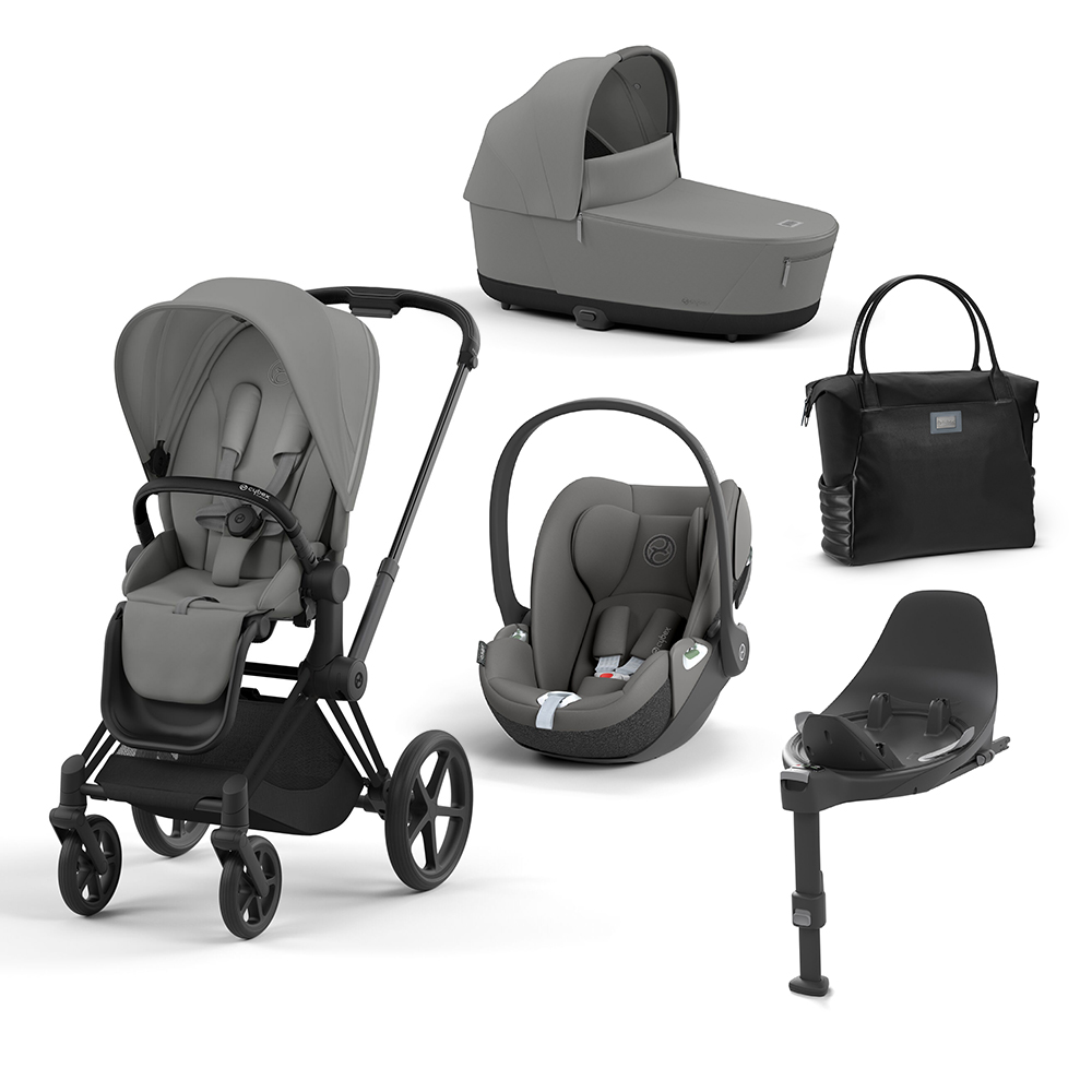 CYBEX PLATINUM - Trio Priam Mirage Grey con Telaio Matt Black e Base T + Borsa (OMAGGIO)