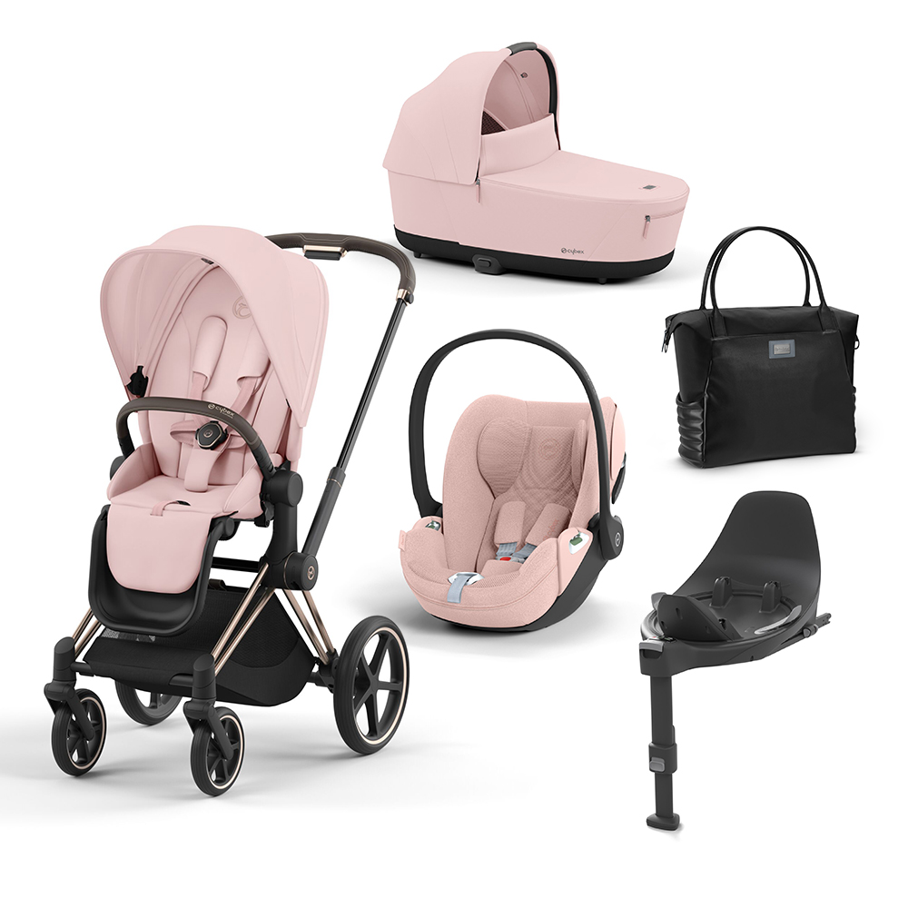 CYBEX PLATINUM - Trio Priam Peach Pink con Telaio Rosegold e Base T + Borsa (OMAGGIO)