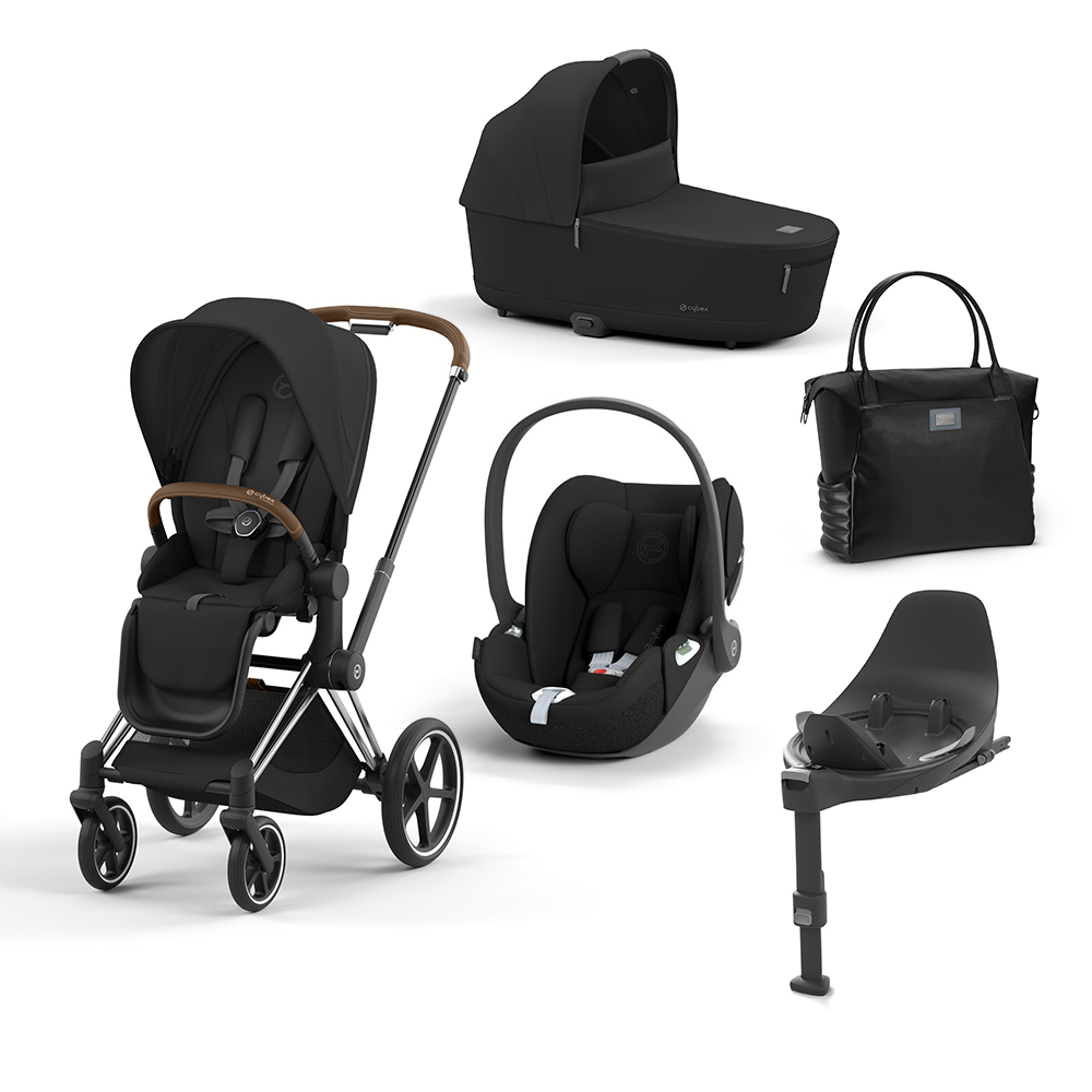CYBEX PLATINUM - Trio Priam Sepia Black con Telaio Chrome Brown e Base T + Borsa (OMAGGIO)