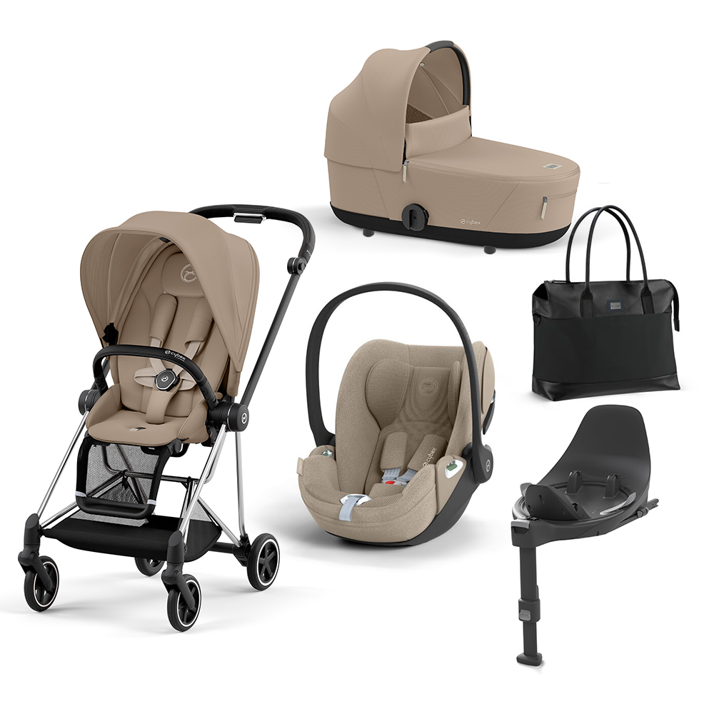 CYBEX PLATINUM - Trio Mios Cozy Beige con Telaio Chrome Black e Base T + Borsa (OMAGGIO)