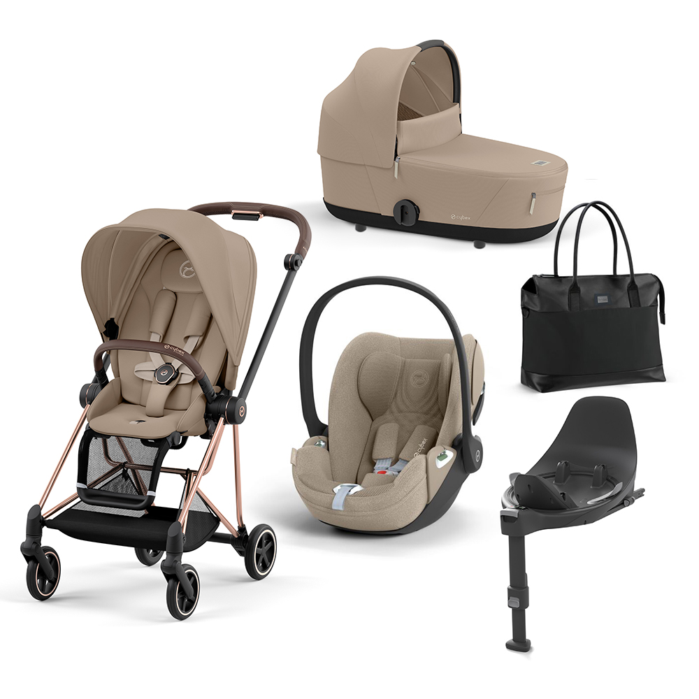 CYBEX PLATINUM - Trio Mios Cozy Beige con Telaio Rosegold e Base T + Borsa (OMAGGIO)