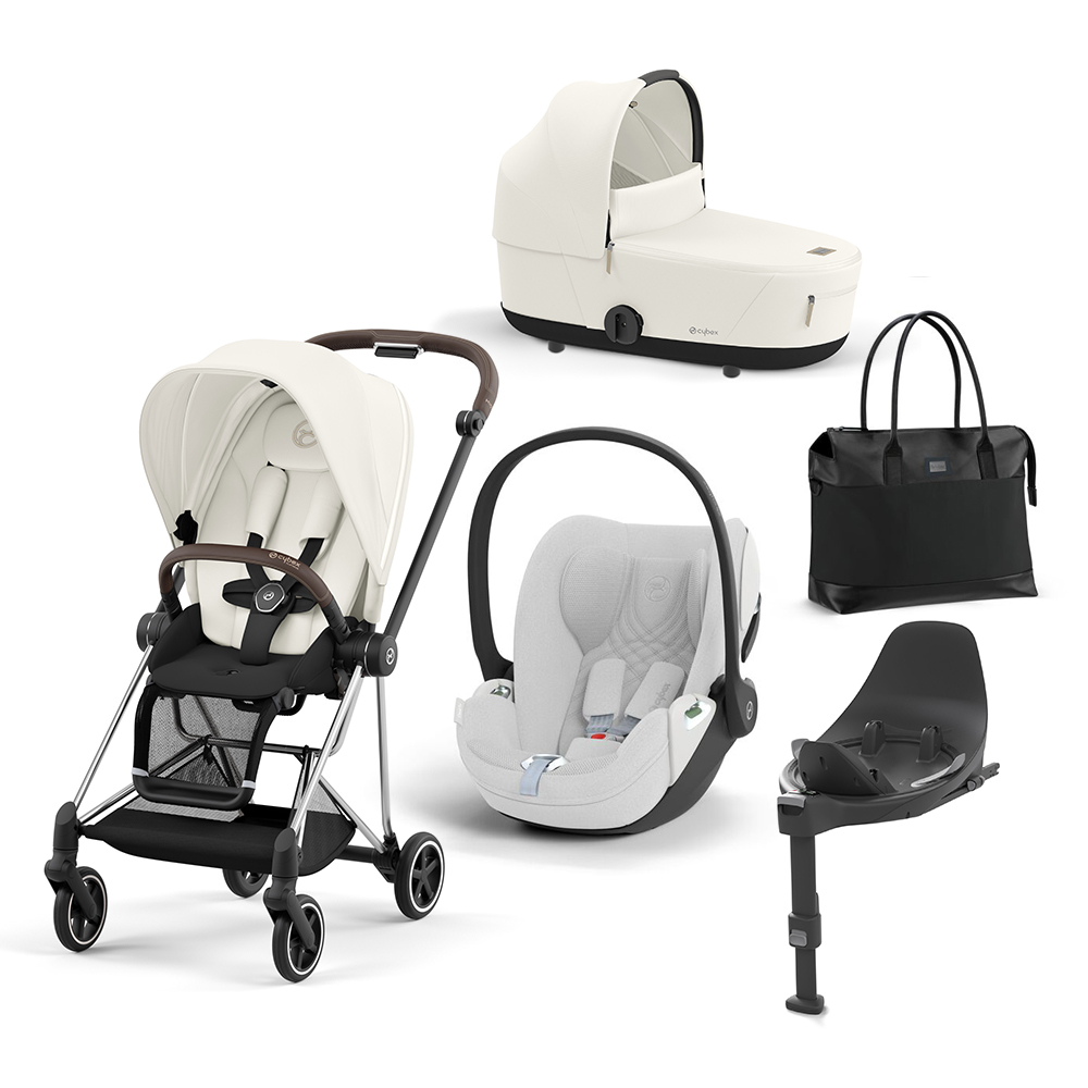 CYBEX PLATINUM - Trio Mios Off White con Telaio Chrome Brown e Base T + Borsa (OMAGGIO)