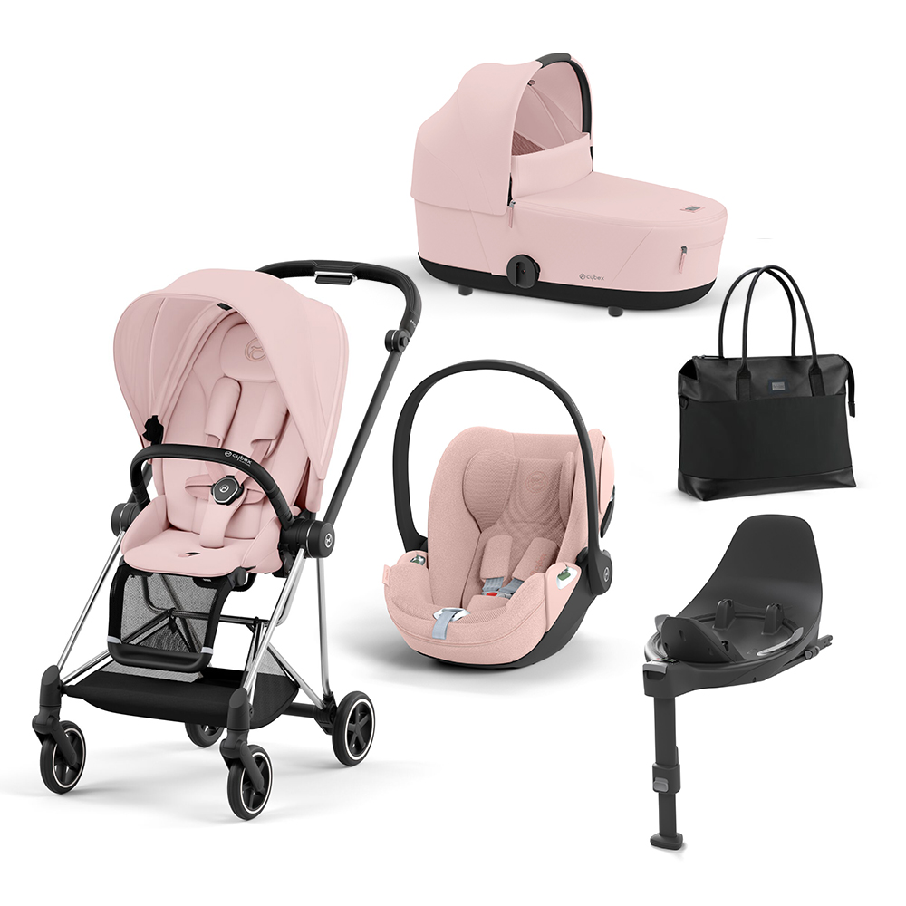 CYBEX PLATINUM - Trio Mios Peach Pink con Telaio Chrome Black e Base T + Borsa (OMAGGIO)