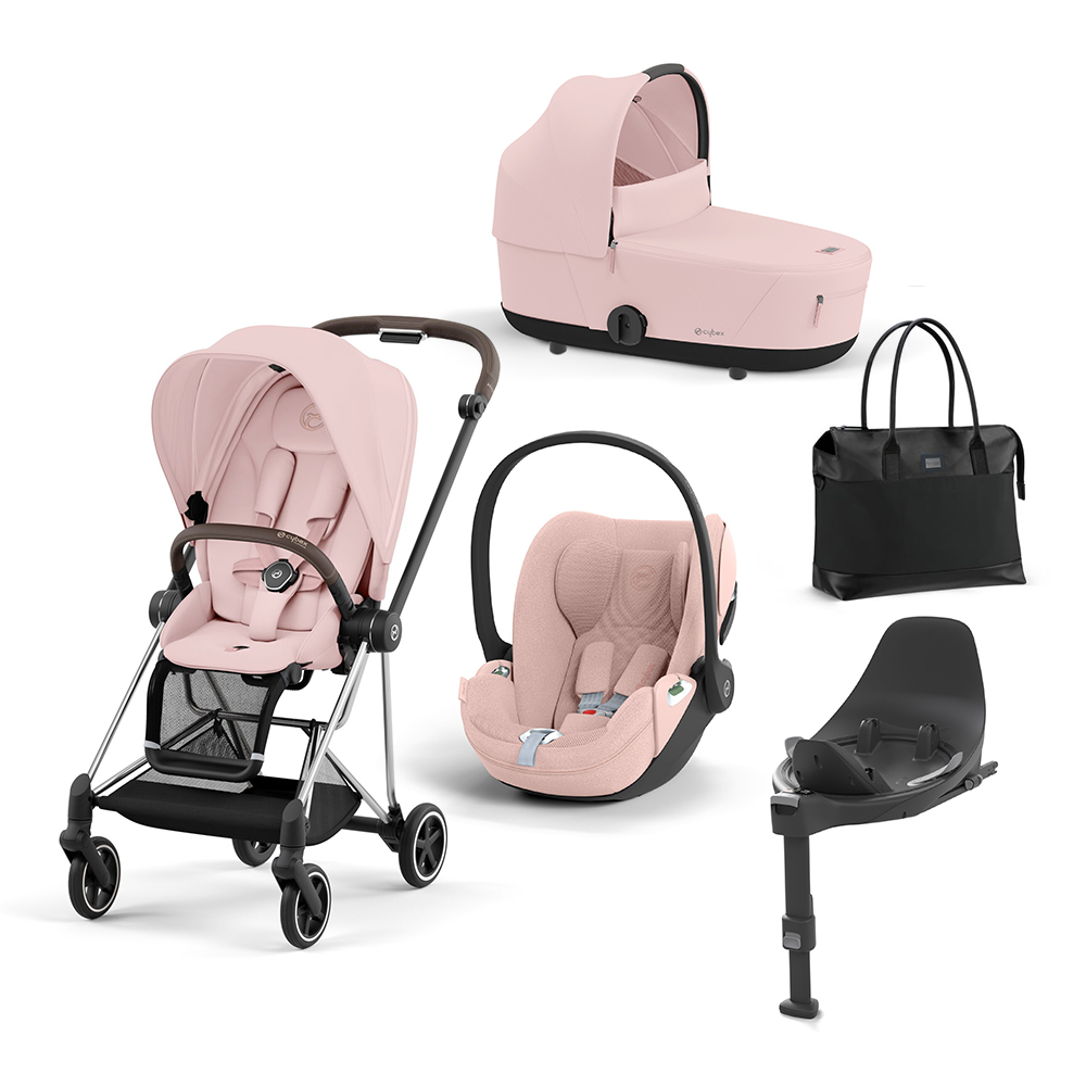 CYBEX PLATINUM - Trio Mios Peach Pink con Telaio Chrome Brown e Base T + Borsa (OMAGGIO)