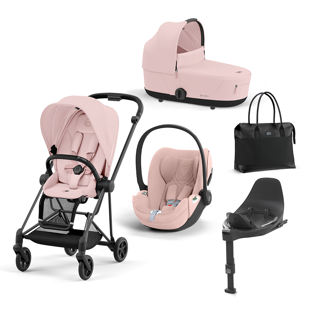 CYBEX PLATINUM - Trio Mios Peach Pink con Telaio Matt Black e Base T + Borsa (OMAGGIO)