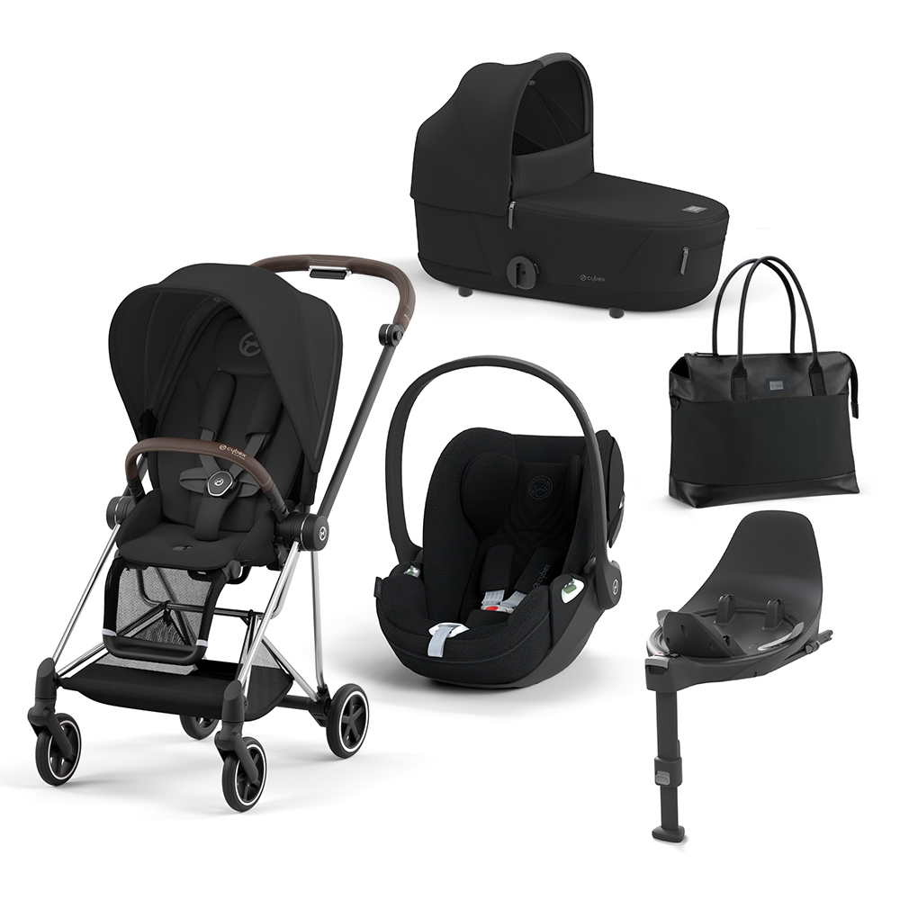 CYBEX PLATINUM - Trio Mios Sepia Black con Telaio Chrome Brown e Base T + Borsa (OMAGGIO)
