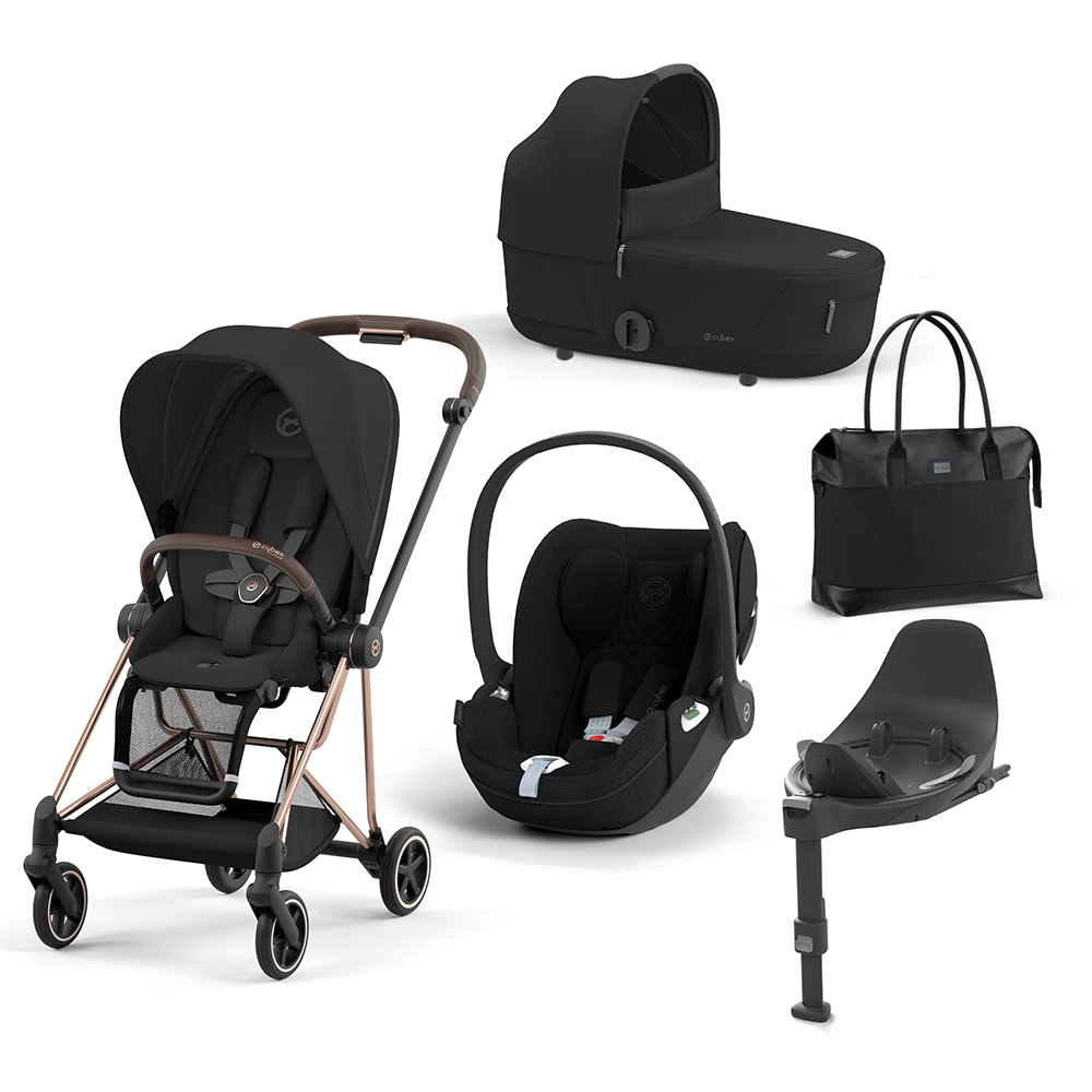 CYBEX PLATINUM - Trio Mios Sepia Black con Telaio Rosegold e Base T + Borsa (OMAGGIO)