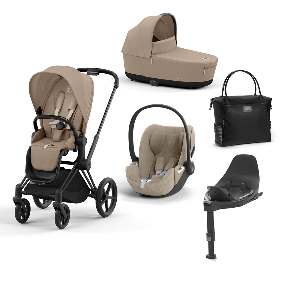 CYBEX PLATINUM - Trio Priam Cozy Beige con Telaio Matt Black e Base T + Borsa (OMAGGIO)