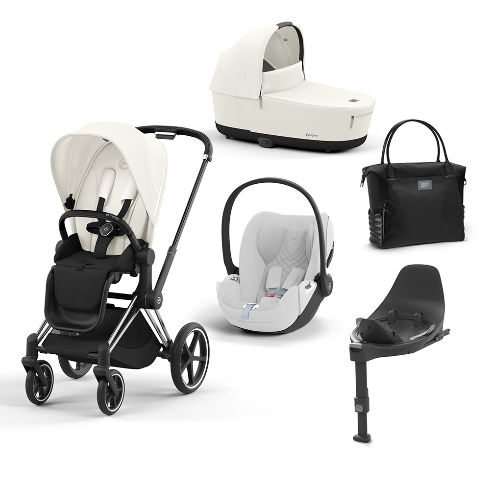 CYBEX PLATINUM - Trio Priam con Telaio Chrome Black Off White e Base T + Borsa (OMAGGIO)