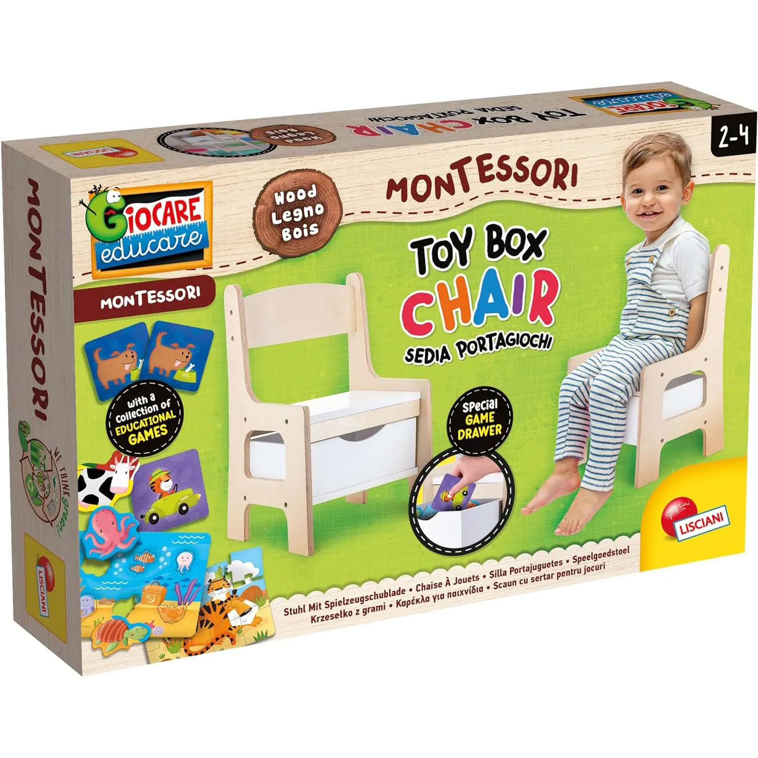 LISCIANI - Sedia Montessori Wood Toy Box Chair - immagine 2