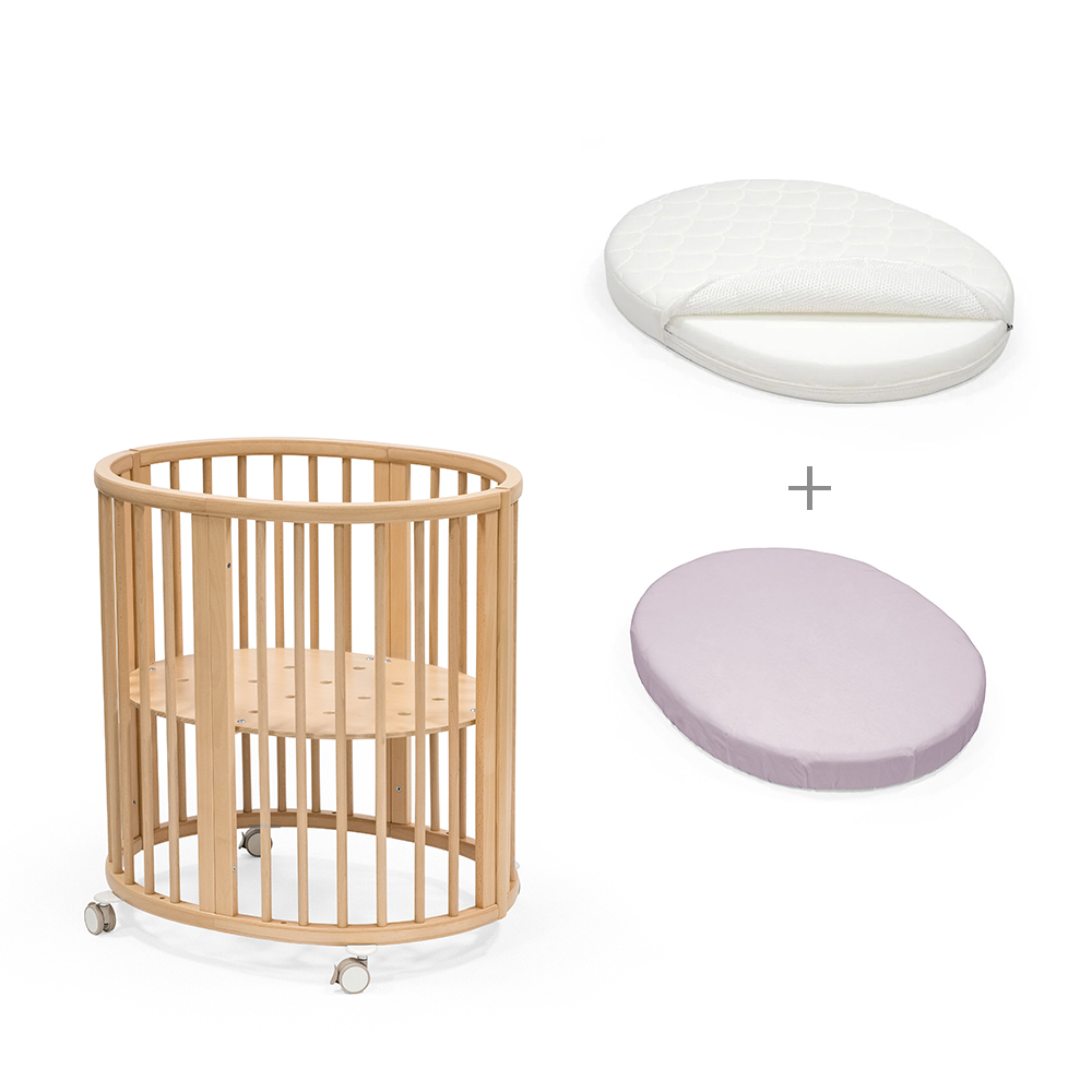 STOKKE - Pack Culla Sleepi Mini Natural con Materasso e Lenzuolo