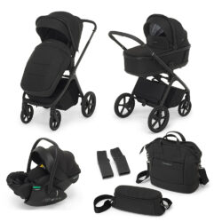FOPPAPEDRETTI - Trio Commander Onyx Black con Seggiolino Auto Disk Infant Rekline I-Size