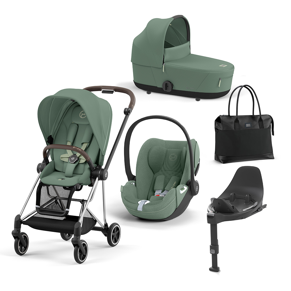 CYBEX PLATINUM – Trio Mios Leaf Green Con Telaio Chrome Brown e Base T + Borsa (OMAGGIO)