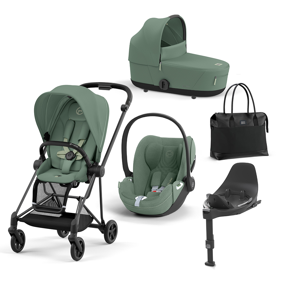 CYBEX PLATINUM - Trio Mios Leaf Green con Telaio Matt Black e Base T + Borsa (OMAGGIO)