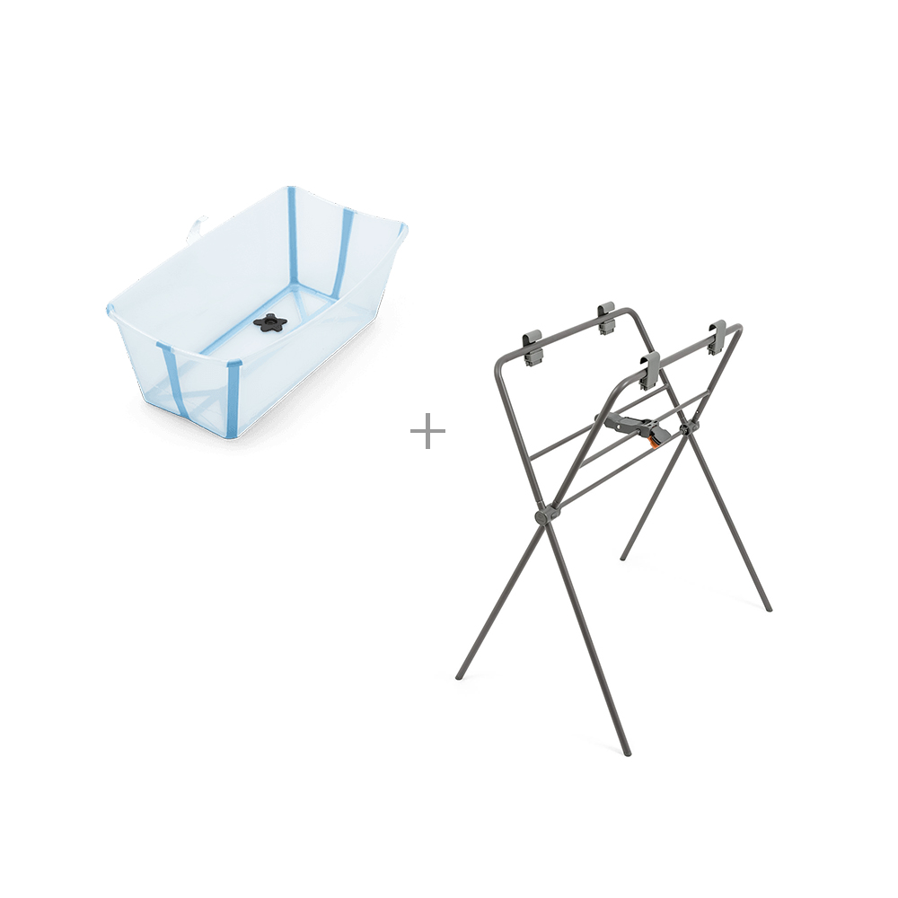 STOKKE - Vaschetta Flexi Bath Ocean Blue & Stand Pieghevole