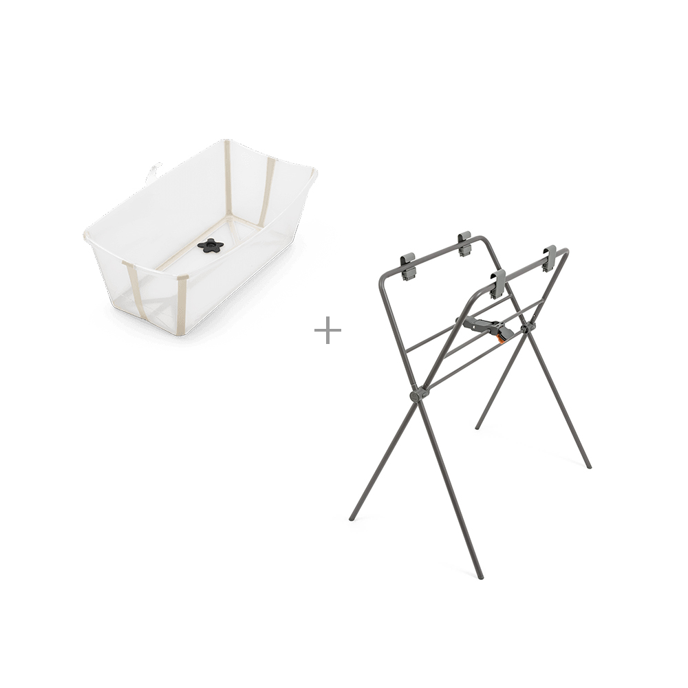 STOKKE - Vaschetta Flexi Bath Sandy Beige & Stand Pieghevole