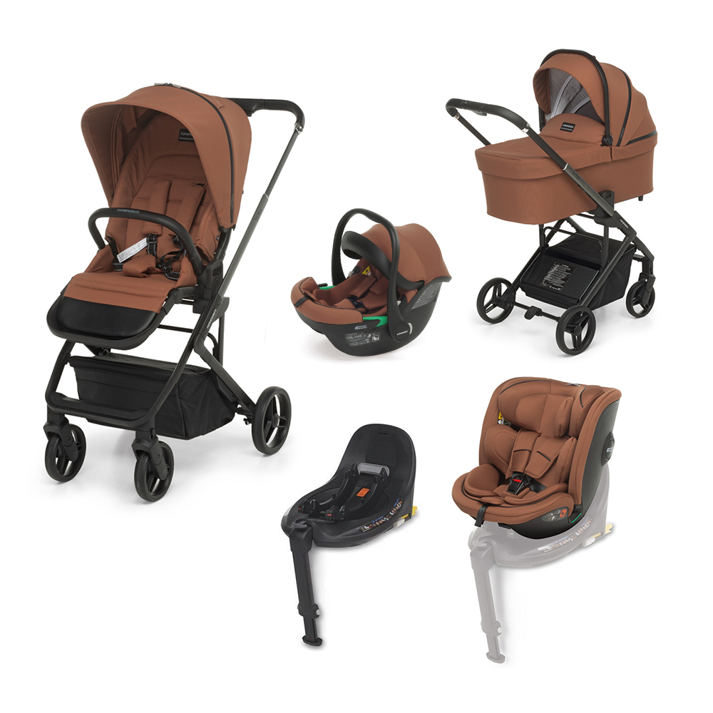 FOPPAPEDRETTI - Trio Tic Toc Tuscany con Seggiolino Auto Disk Infant I-Size + Base Rotante e Seggiolino Disk Grow I-Size