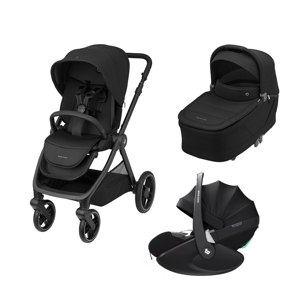 MAXI COSI - Trio Oxford Twillic Black con Seggiolino Auto Pebble 360 Pro2