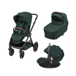 MAXI COSI - Trio Oxford Twillic Green con Seggiolino Auto Pebble 360 Pro2
