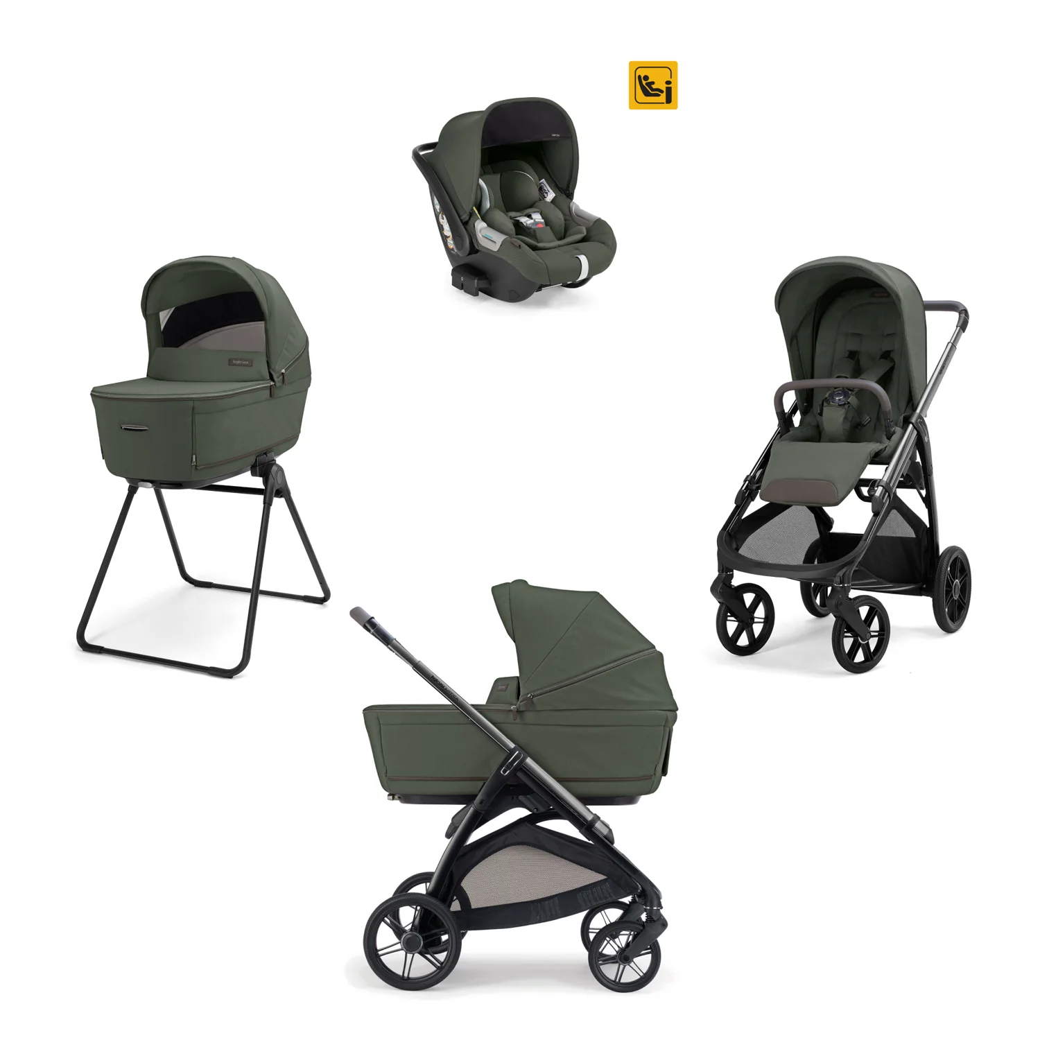 INGLESINA - Trio Aptica Ivy Green con Navicella Open Up e Seggiolino Auto Darwin Infant 2026