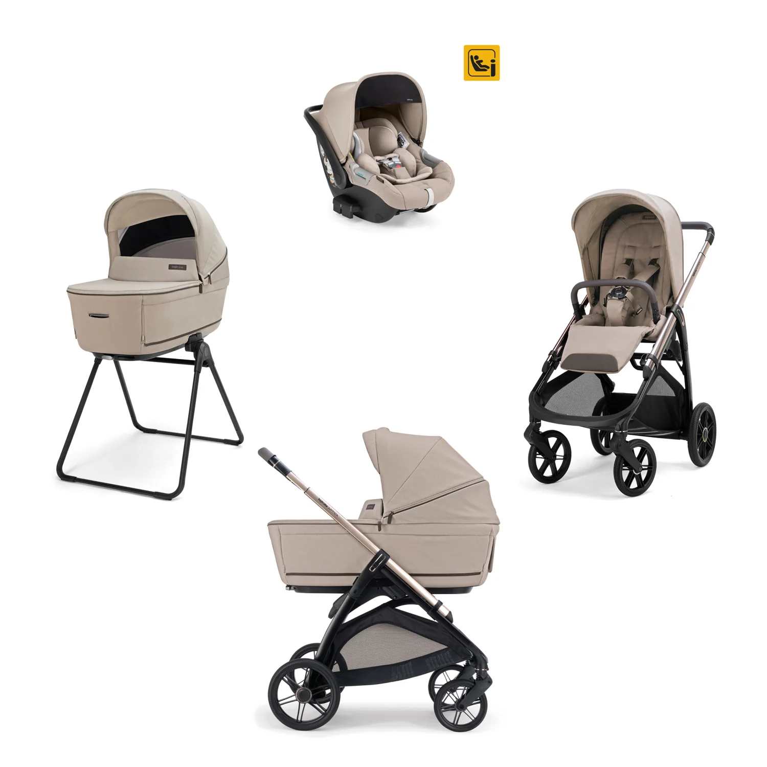 INGLESINA - Trio Aptica Vicuna Beige con Navicella Open Up e Seggiolino Auto Darwin Infant 2026