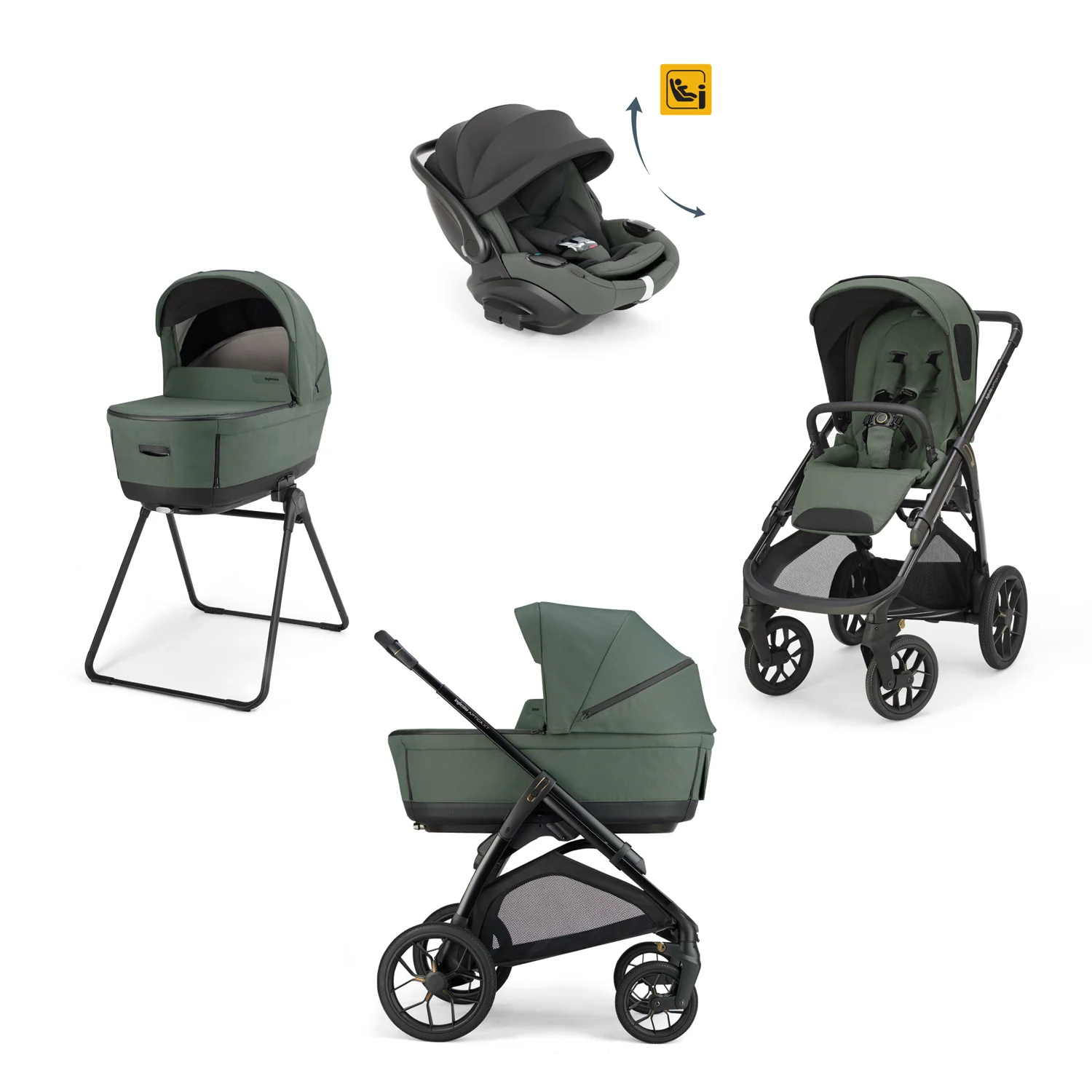 INGLESINA - Trio Aptica XT Taiga Green con Navicella Open Up e Seggiolino Auto Darwin Recline Evo 2026