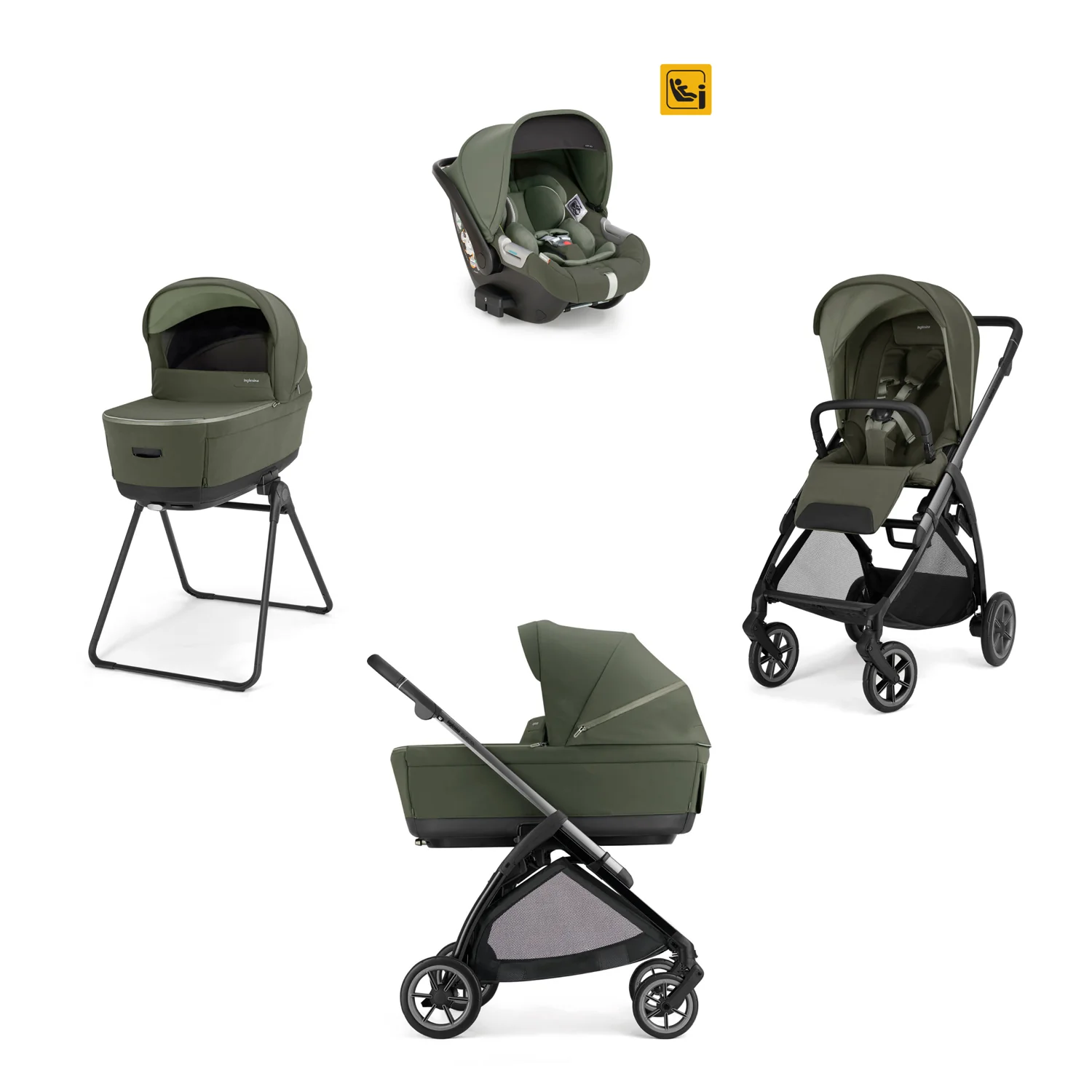 INGLESINA - Trio Electa Loft Green con Navicella Open Up e Seggiolino Auto Darwin Infant 2026