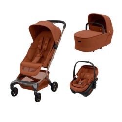 MAXI COSI - Trio Fame Cabin Copper Terra con Navicella e Seggiolino Auto Coral Slide Pro