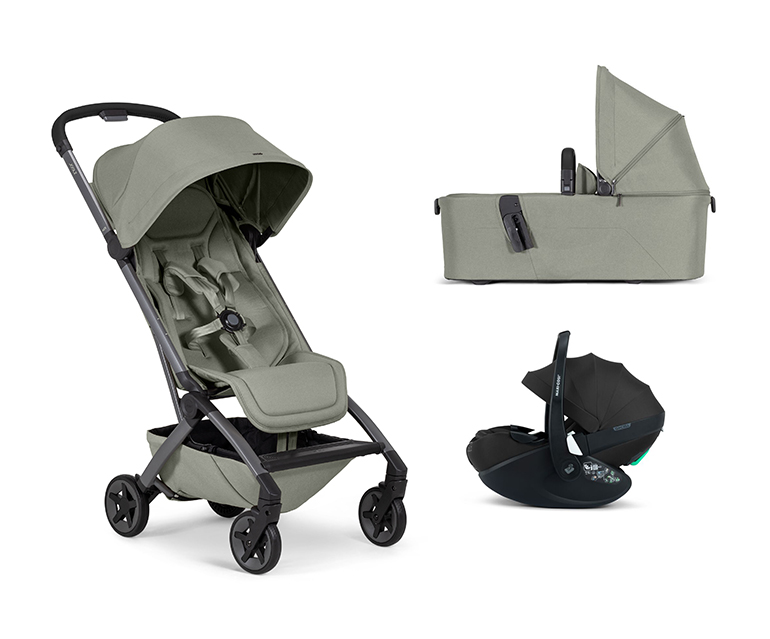 JOOLZ - Trio Aer² Sage Green con Navicella e Seggiolino Auto Pebble 360 Pro²