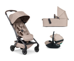 JOOLZ - Trio Aer² Sandy Taupe con Navicella e Seggiolino Auto Pebble 360 Pro²