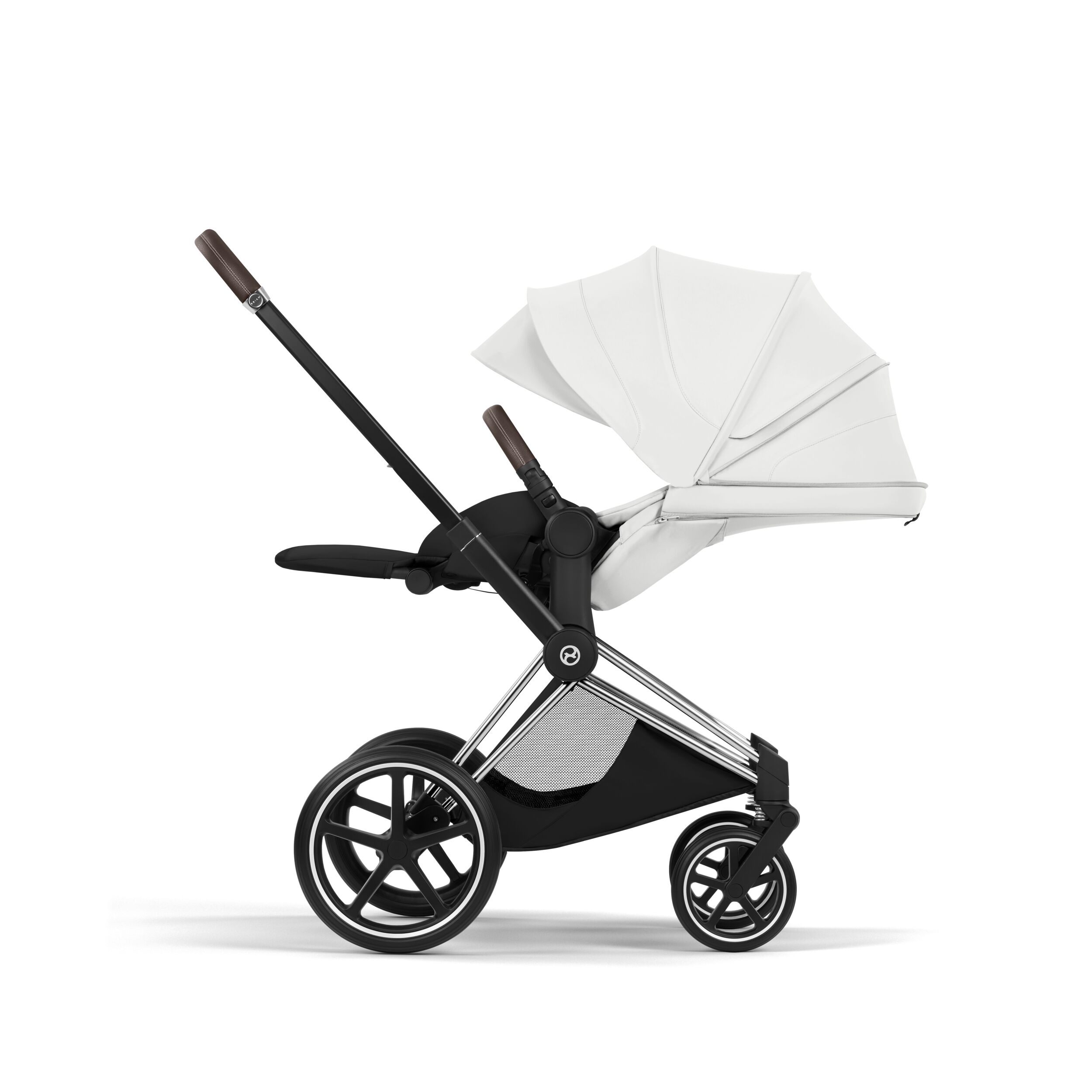 CYBEX PLATINUM – Trio Priam Style Off White con Telaio Chrome Brown e Seggiolino Auto Cloud-T - immagine 5