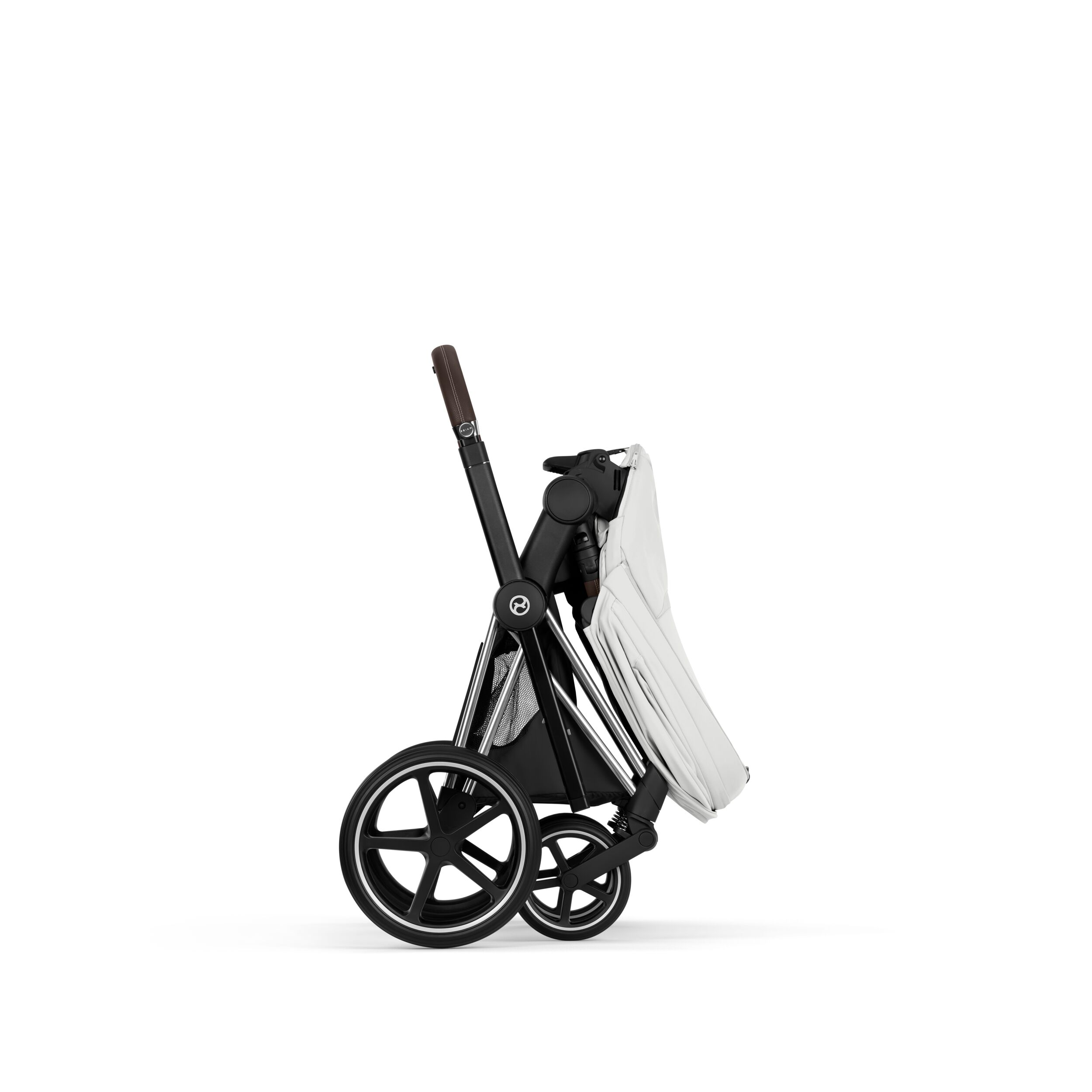 CYBEX PLATINUM – Trio Priam Style Off White con Telaio Chrome Brown e Seggiolino Auto Cloud-T - immagine 9