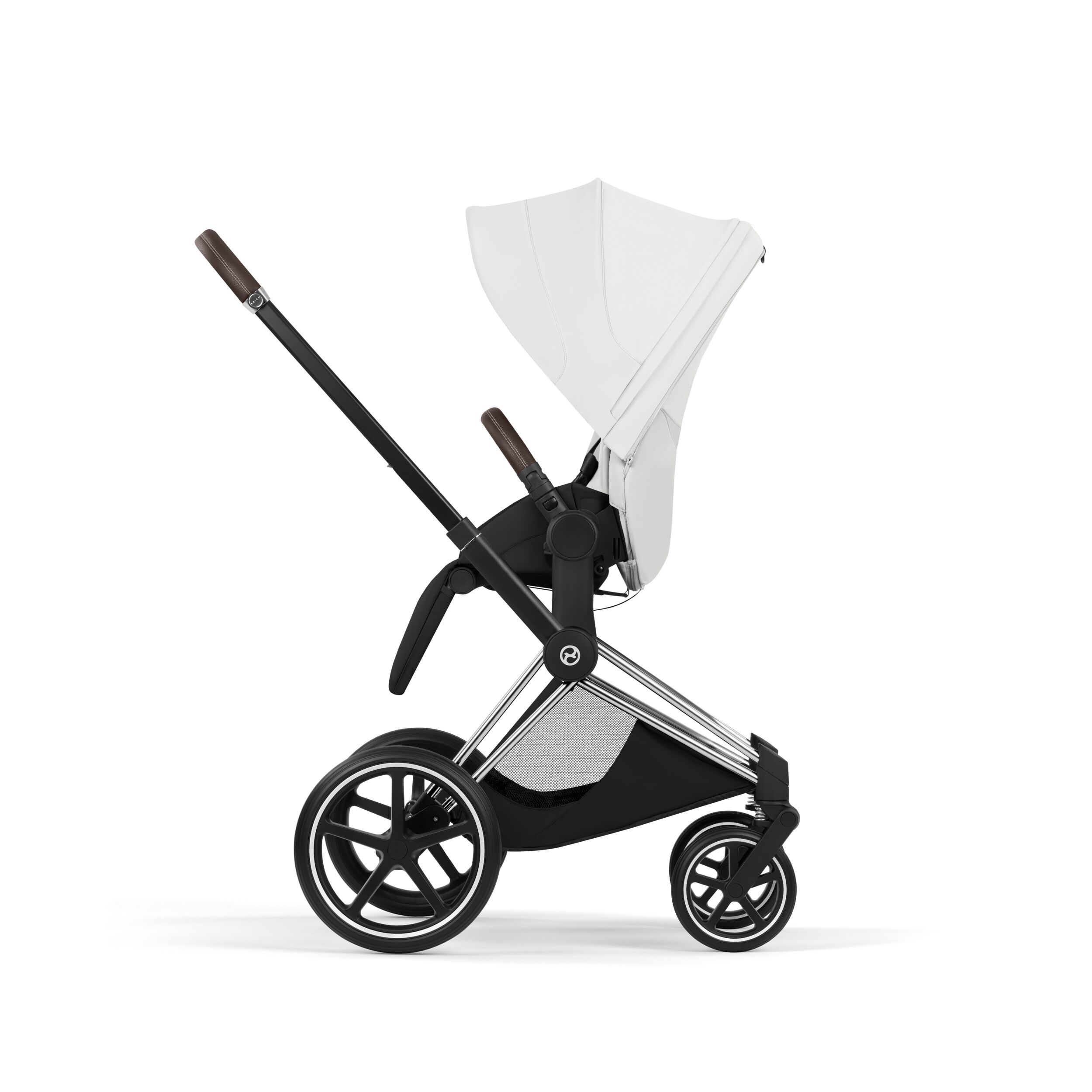 CYBEX PLATINUM – Trio Priam Style Off White con Telaio Chrome Brown e Seggiolino Auto Cloud-T - immagine 4