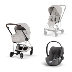 CYBEX PLATINUM - Trio Mios Style 2026 City Grey con Telaio Chorme Brown e Seggiolino Auto Cloud -T