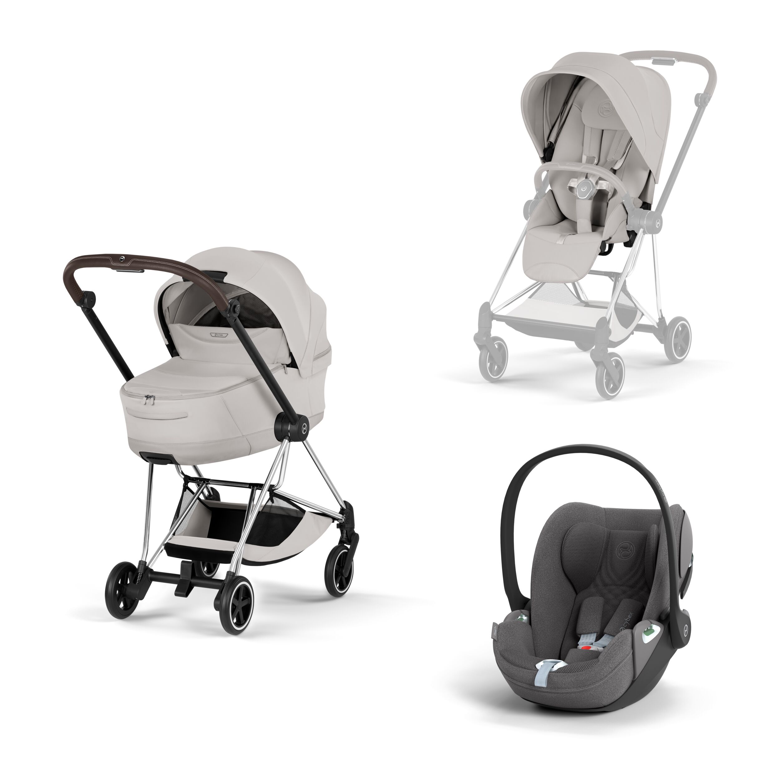 CYBEX PLATINUM – Trio Mios Style 2026 City Grey con Telaio Chorme Brown e Seggiolino Auto Cloud -T