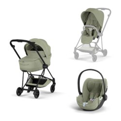 CYBEX PLATINUM - Trio Mios Style 2026 Sage Green con Telaio Matt Black e Seggiolino Auto Cloud -T
