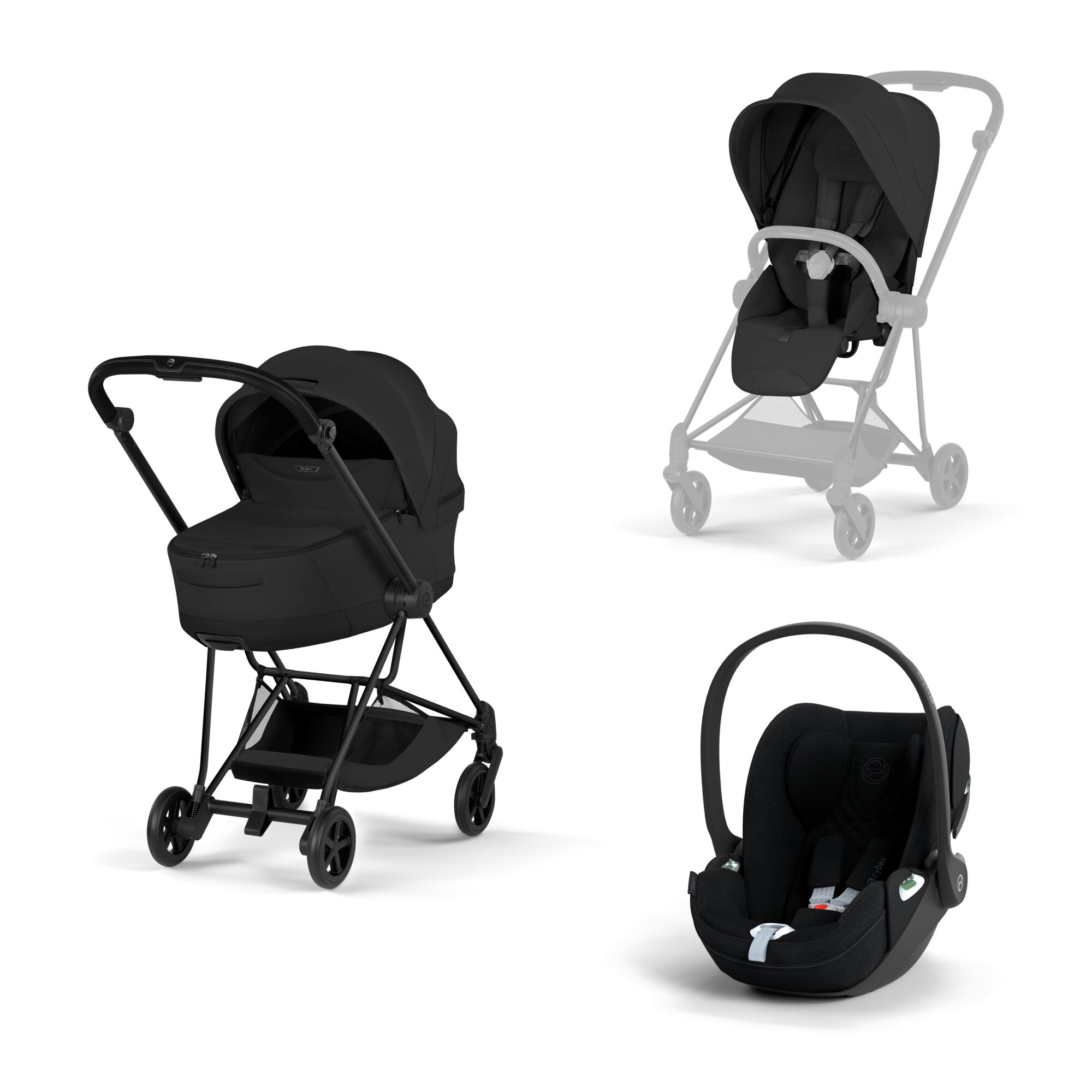 CYBEX PLATINUM – Trio Mios Style 2026 Sepia Black con Telaio Matt Black e Seggiolino Auto Cloud -T