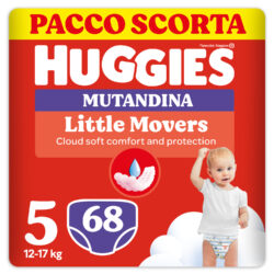 HUGGIES - Pannolini Little Movers Mutandina Taglia 5 (12-17 Kg) Pacco Scorta da 68 Pezzi