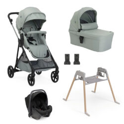 CHICCO - Trio Seety² Sage con Navicella e Seggiolino Auto Kory Essential + Stand Lullaglide e Adattatori OMAGGIO